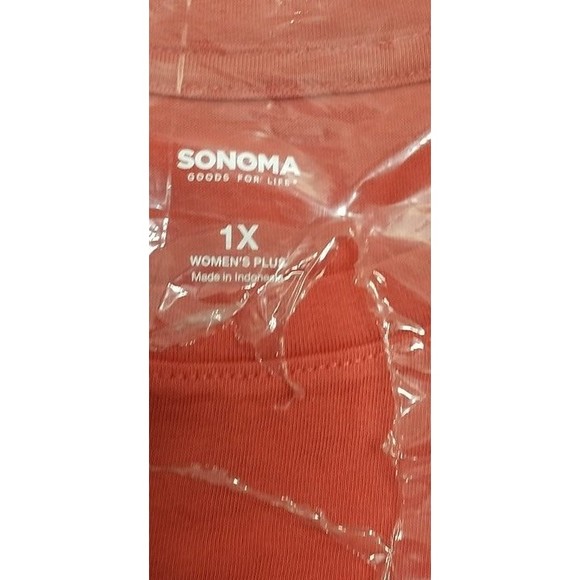 Women's~BRAND NEW~Plus Size~Sonoma~Patriotic~Tee~Red, White, and Blue~1X - Picture 2 of 3